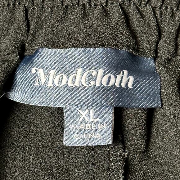 ModCloth Women Size XL Wide Leg Black Careerwear Officewear Dress Pants Pockets - Picture 7 of 11